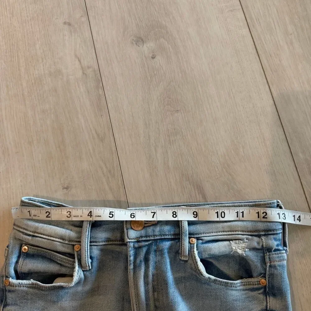 Mother the stunner zip ankle step chew woman jeans size 27